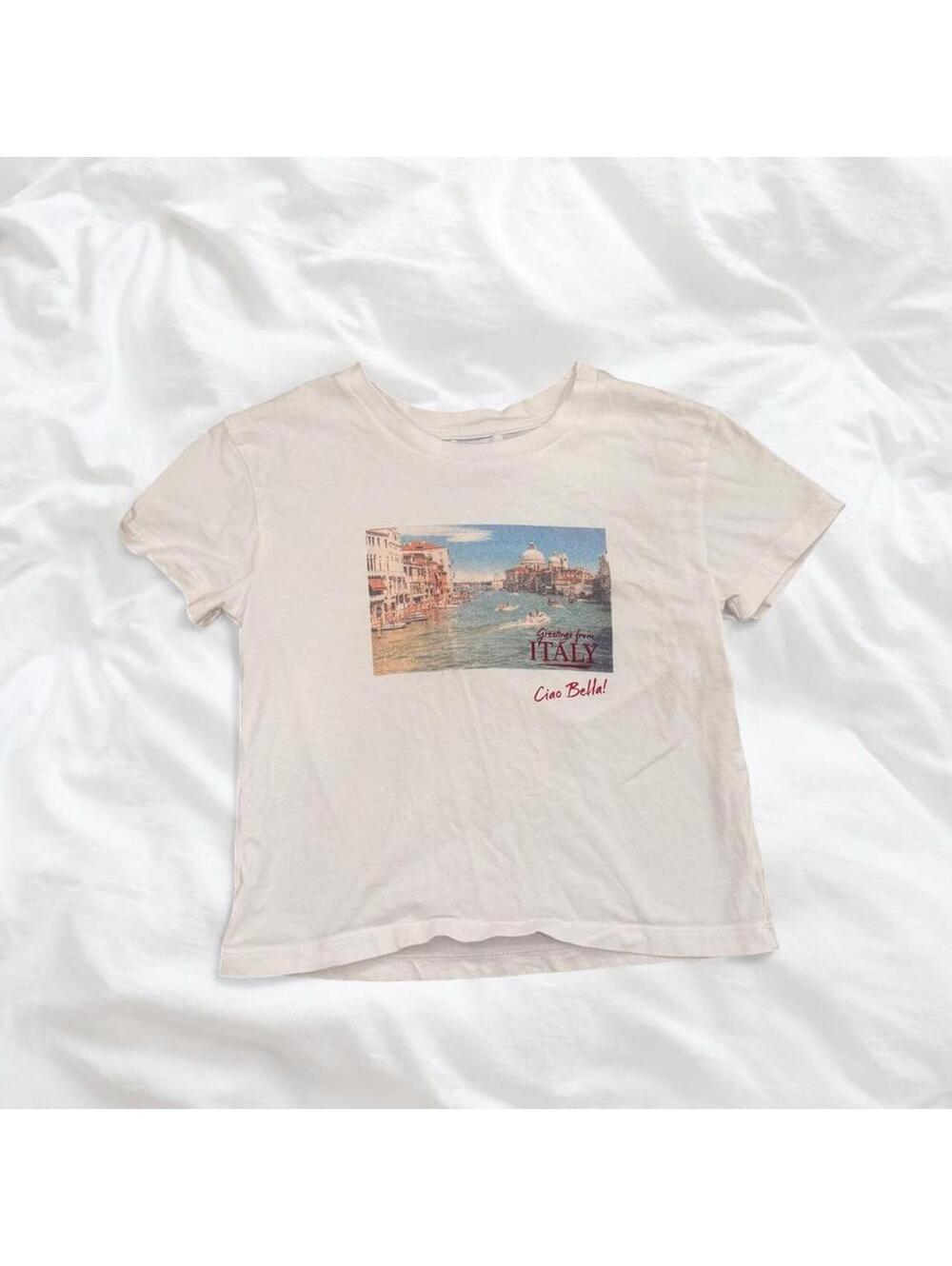 Princess Polly Italy Ciao Bella Graphic Baby Tee Size US 2